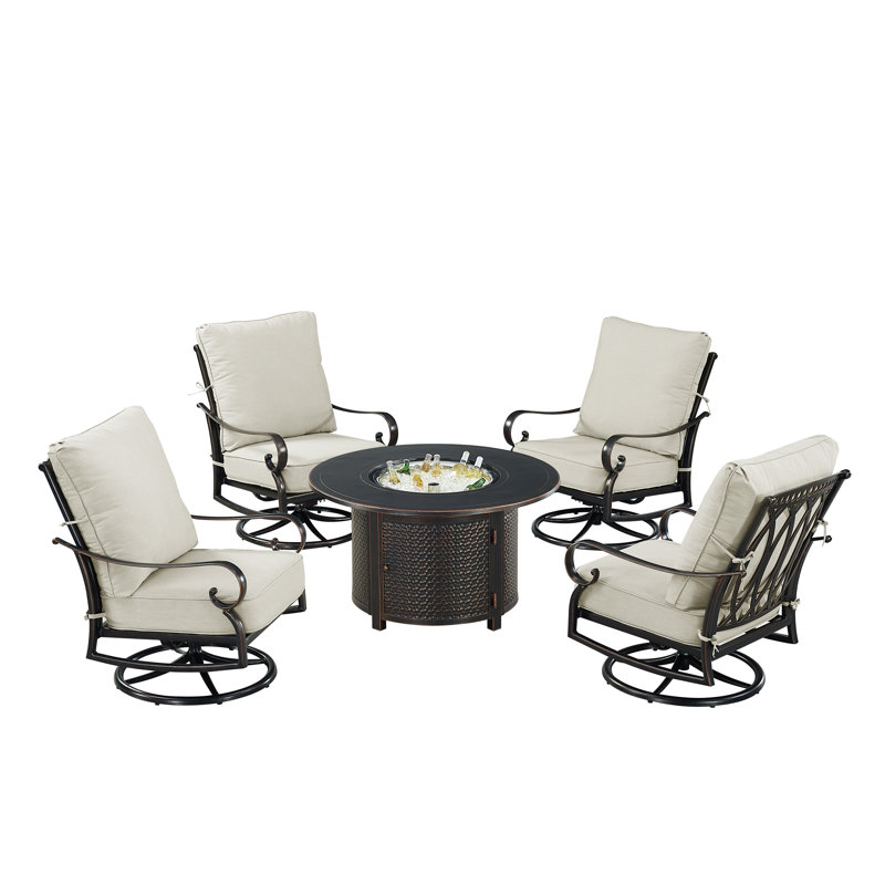 Deztini 4 - Person Patio Conversation Set with Cushions