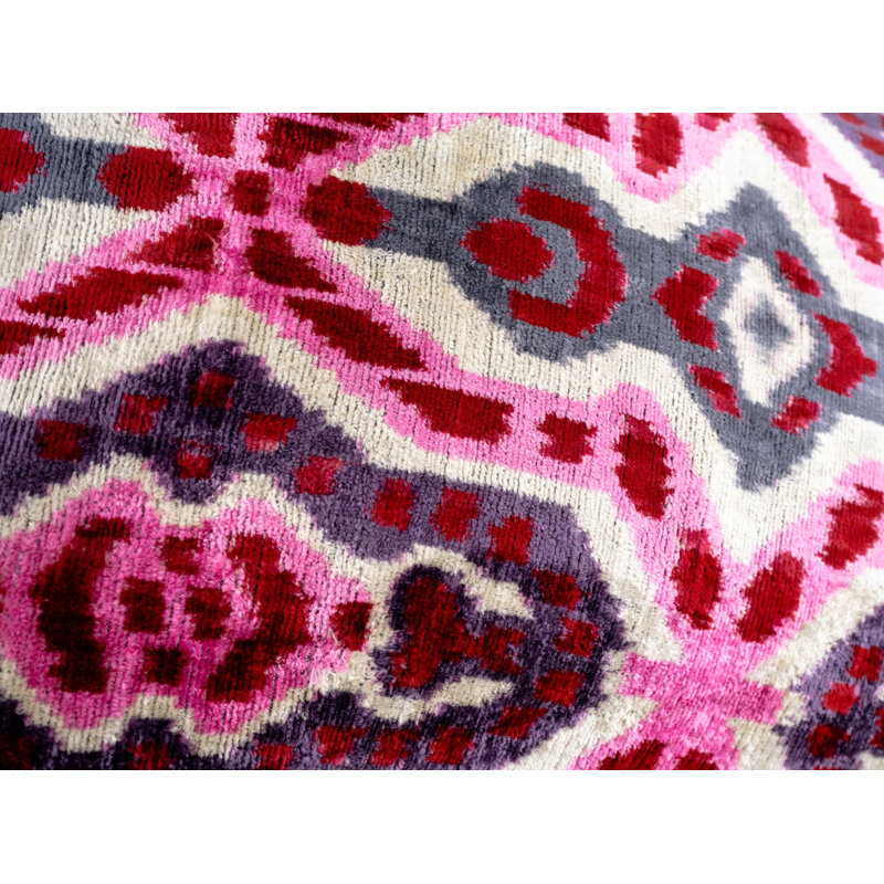 Velvet Rectangular Pillow Cover & Insert, Gray/Pink Geometric 2