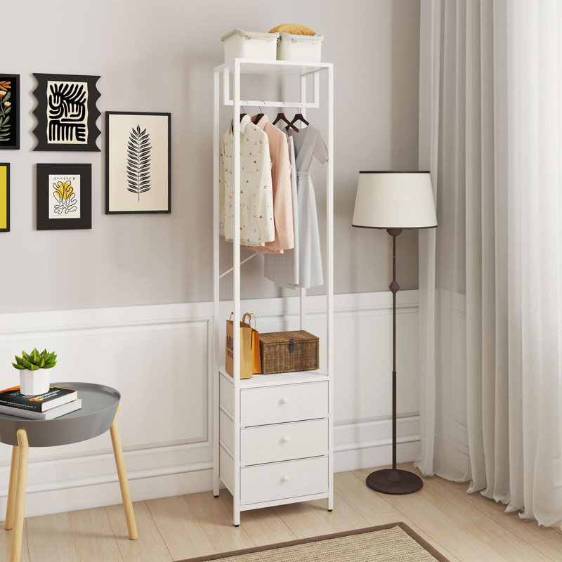 Metal Coat Rack, White