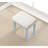 Blue Wood Vanity Table And Soft Stool With 3 Storage Drawers Adjustable Mirror Lovely-1203014853