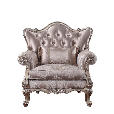 Jayceon Chair w/Pillow, Fabric & Champagne Finish