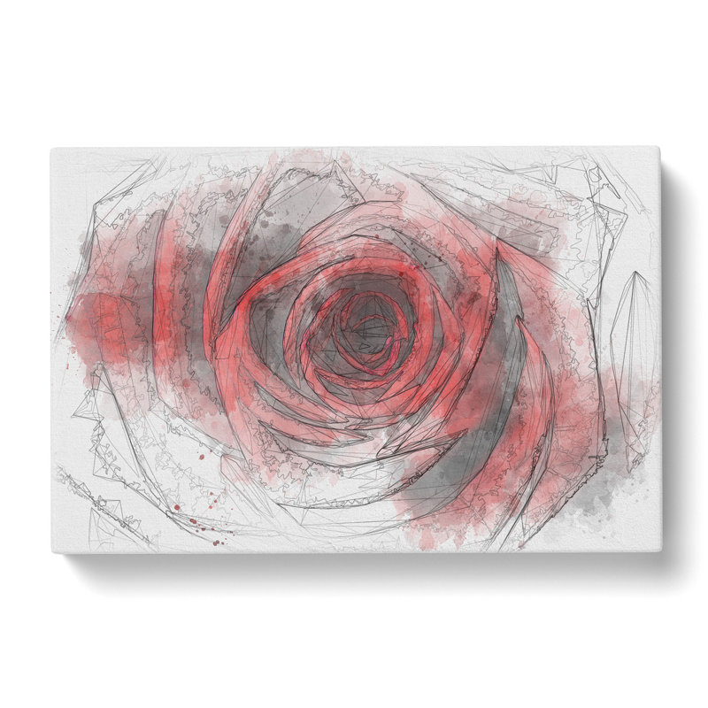 Red Rose Flower Vol.5 - Wrapped Canvas, 50cm H x 76cm W x 3cm D