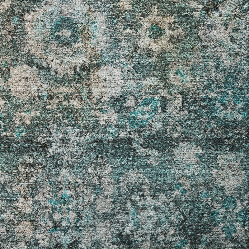 Tapis oriental à poils longs de qualité supérieure lavable à la machine ADS651, Teal, 5' x 7'6"