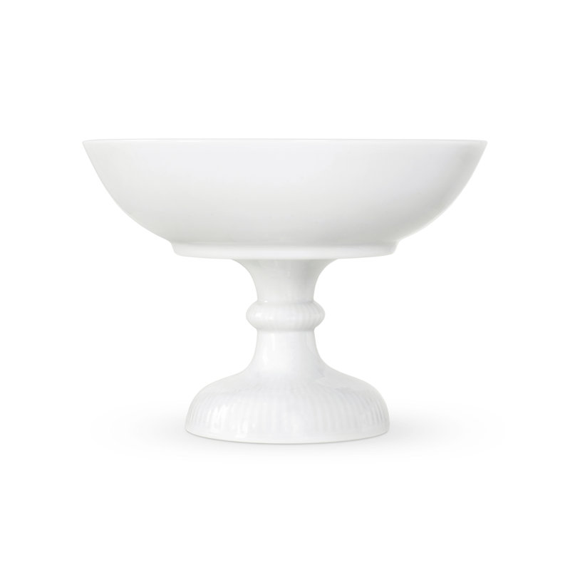 White Fluted Bowl on High Foot 5.91"
