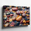 Toile, une collection vibrante de pierres de rivière lisses polies dans différentes couleurs et textures d'art mural, y compris des rouges profonds et des oranges chaudes, art mural sur toile-33256348