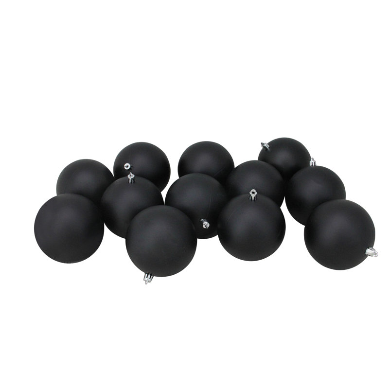 Shatterproof Matte Christmas Ball Ornaments, Black