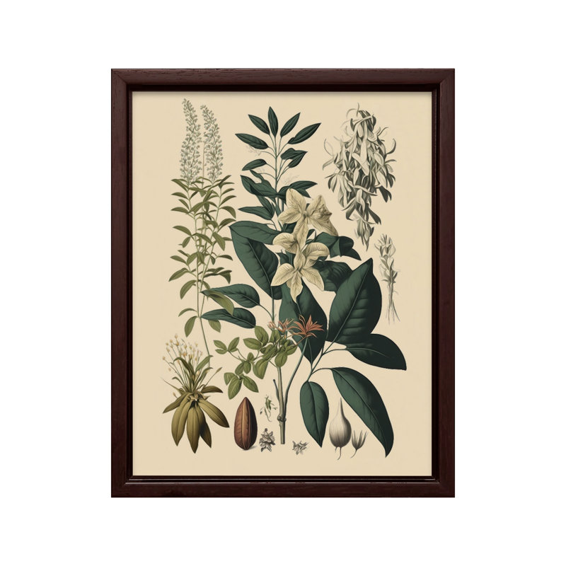 Fleur sauvage n ° 1, Canevas, H 16 po x l 20 po, Encadrement brun