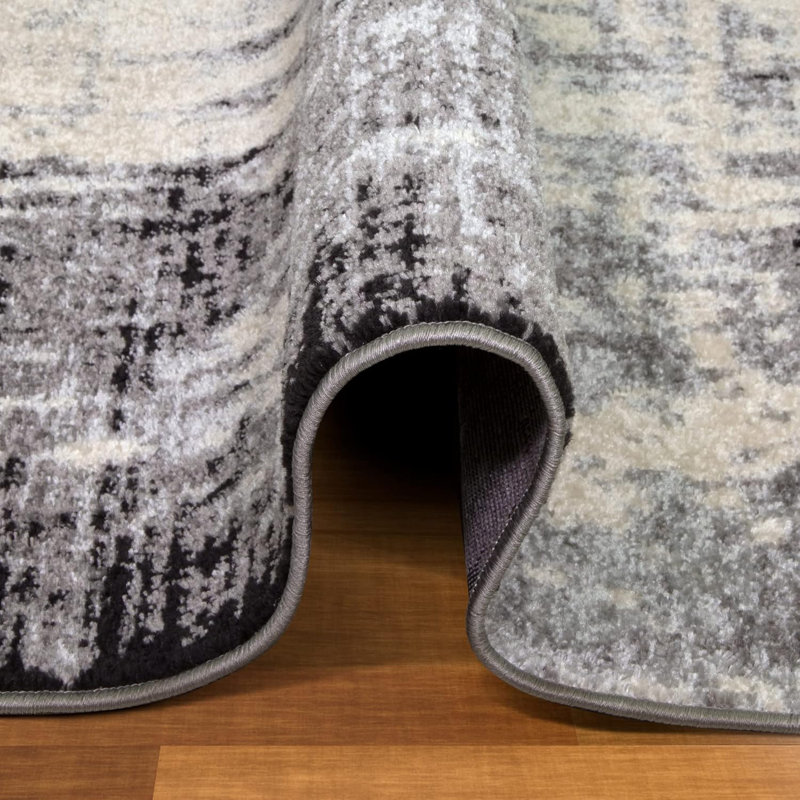 Area Rug 5x7 Tribal Living Room Rug Non-slip Washable Rug Low-pile Floor Soft Carpet For Indoor Front Bedroom Kitchen Farmhouse Gray