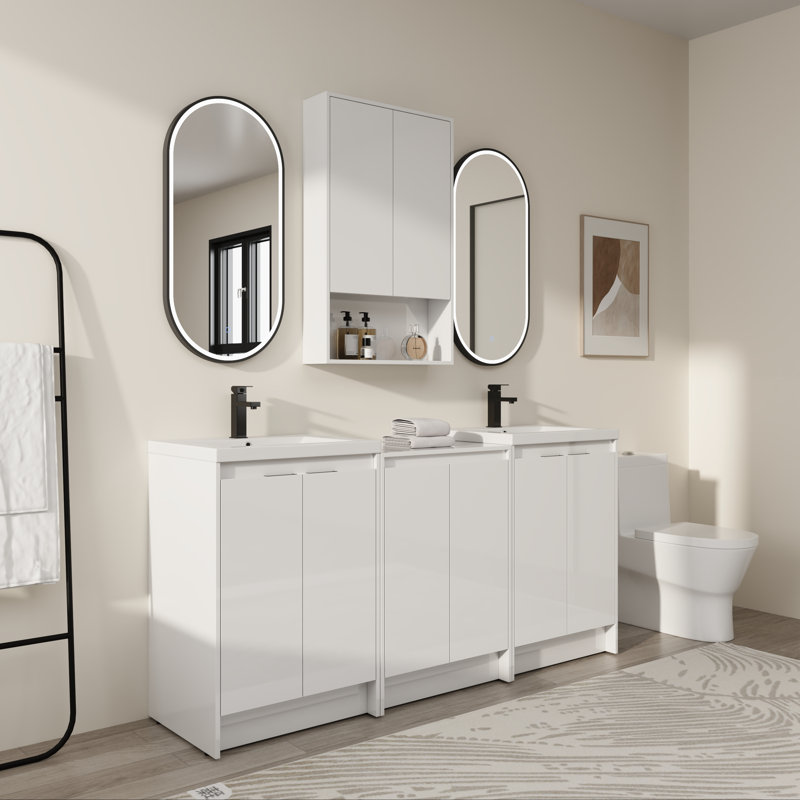 Ensemble de meuble-lavabo double 72 po avec armoire à pharmacie