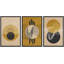 " Geometric Yellow Black Polygon Waves Nature Abstract Illustrations Modern Art Boho Decor " 3 - Pieces-98696508-98696509
