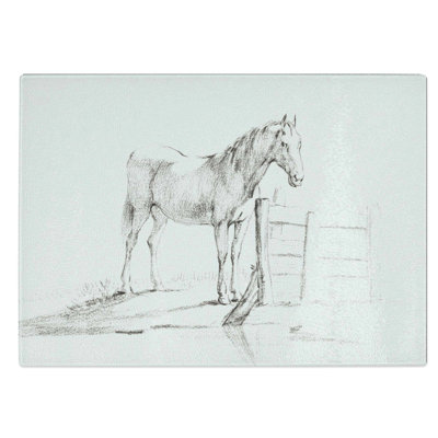Glass Horse by The Gate by Jean Bernard Chopping Board