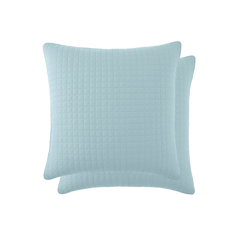 Taies d'oreiller matelassées Vilano de Southshore Fine Linens, en microfibre doublement brossée, à coutures carrées et bords passepoilés, lot de 2, 56 x 56 cm, bleu ciel