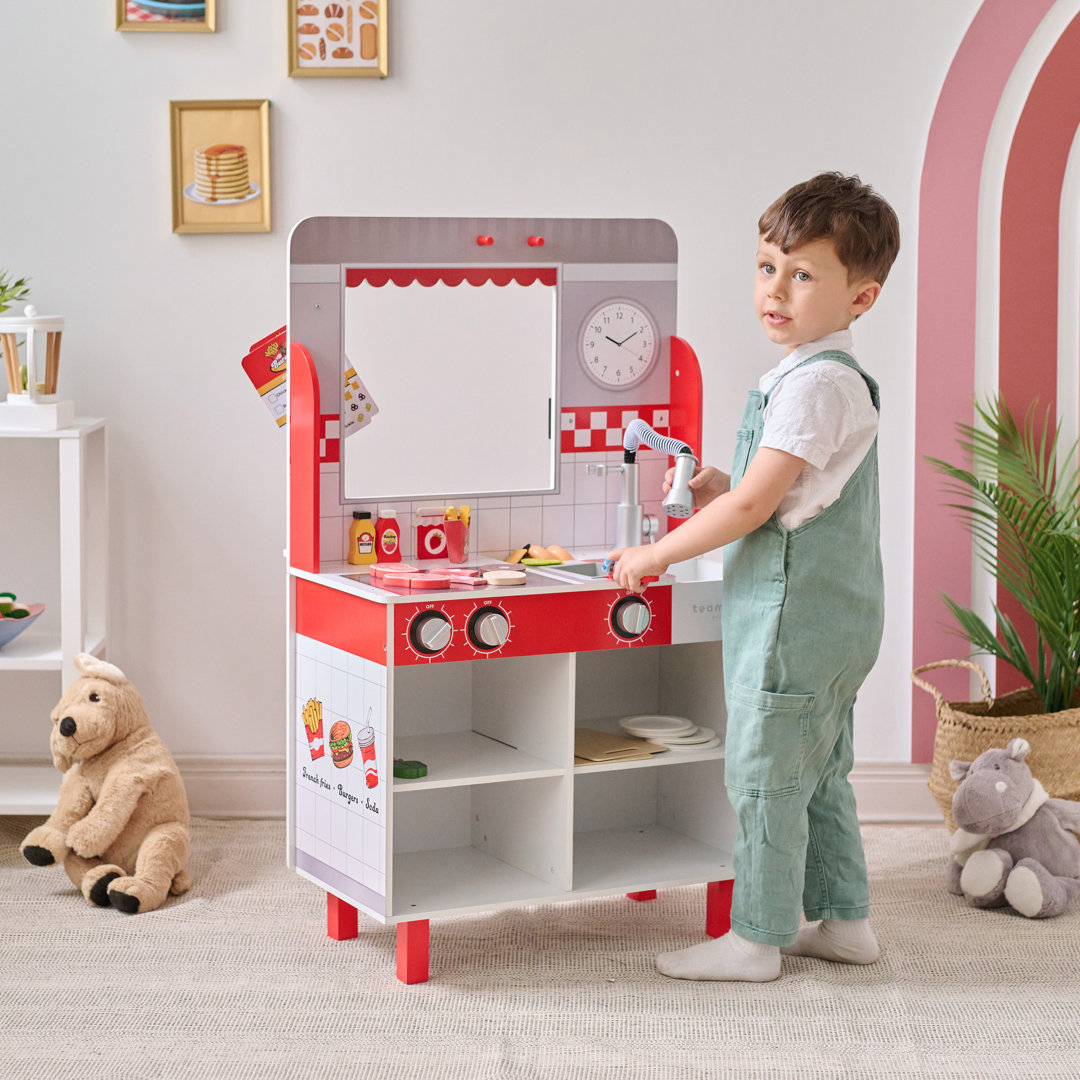 Teamson Kids - Flip & Fry Burger Shop, Red