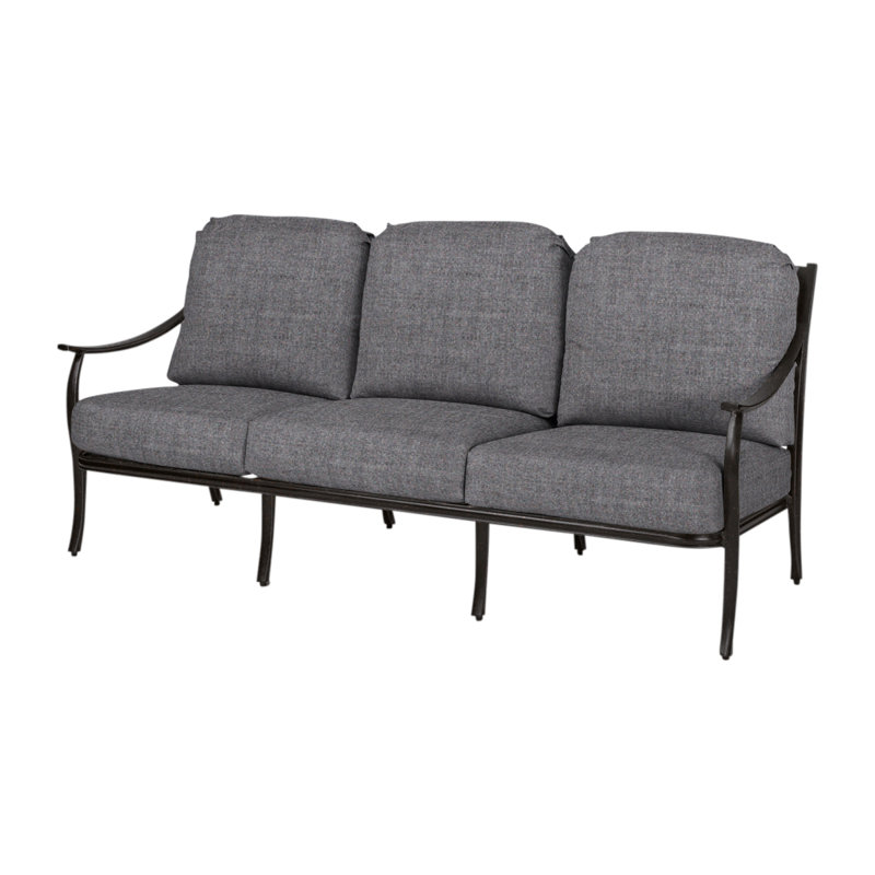 Edge Sofa with Sunbrella Cushions, Cast Slate Sunbrella® Plainweave, Midnight Gold