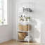 Étagère de rangement à 5 niveaux en métal blanc avec grille compacte de 55 pouces de hauteur et pieds réglables pour organiser le garde-manger