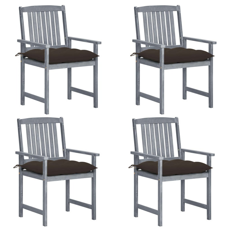 Chaise de patio avec coussins Dederang, Taupe, gris