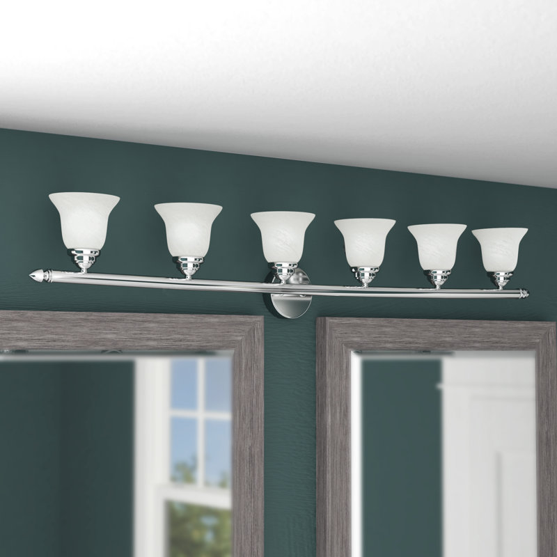 Barre d’éclairage de salle de bain 6 lumières à intensité variable Neptune, Chrome poli