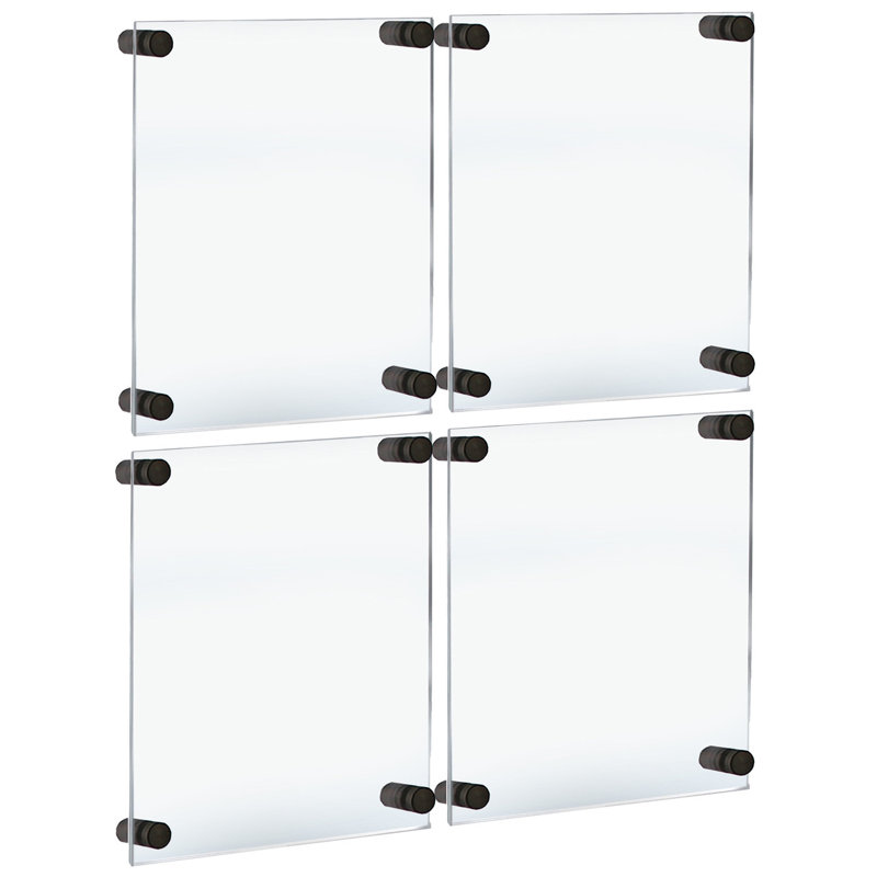 Ensemble de quatre cadres flottants muraux flottants en acrylique pour galerie flottante: 8,5 po x 11 po, taille du cadre graphique: 12,5 po x 15 po