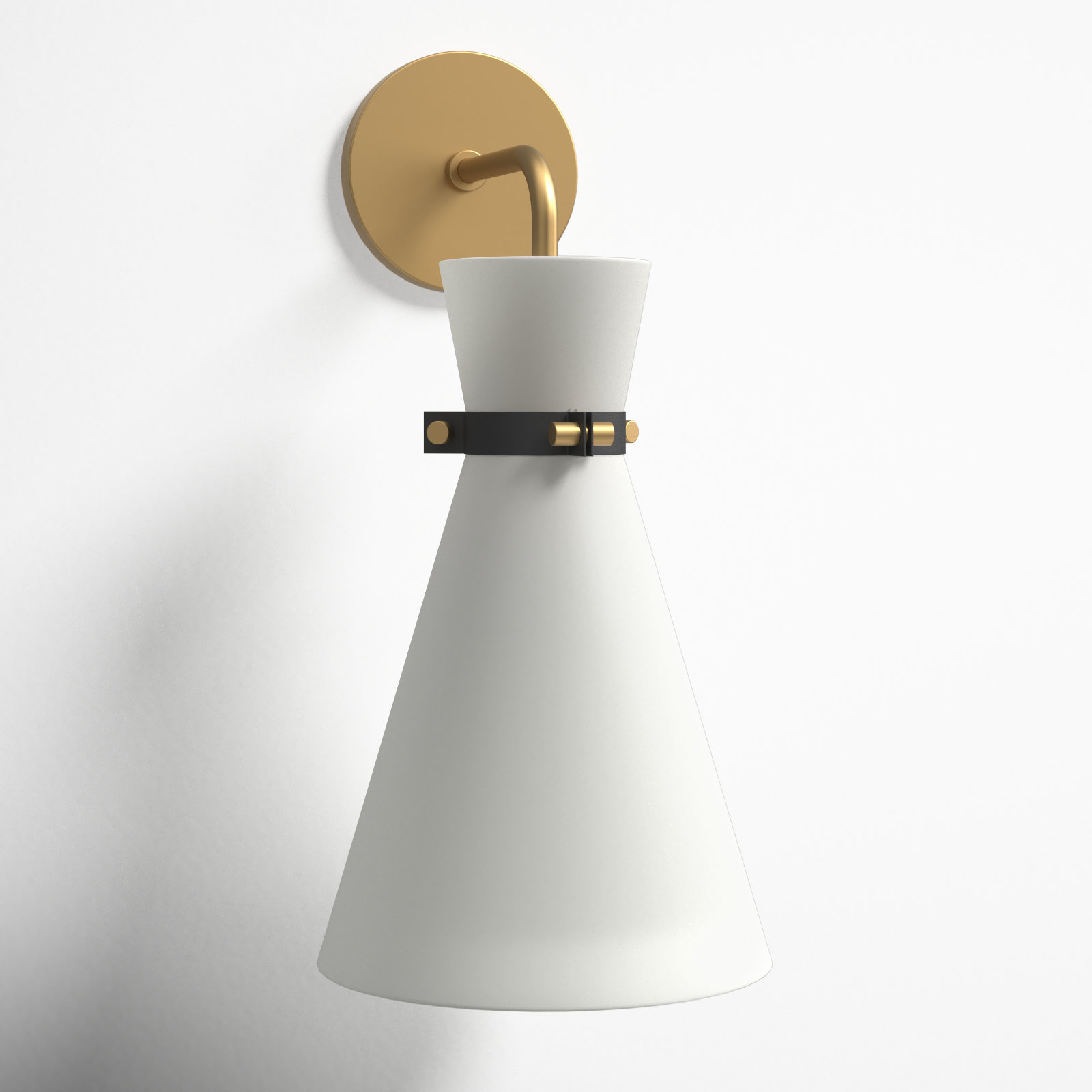 Single Light Dimmable Armed Sconce, Aged Brass/Black