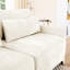 Beige rembourré à quatre places en chenille, équipé d'un coussin lombaire amovible, d'un dossier ergonomique et d'une structure en bois de qualité assortie durable en chenille, sièges et coussins-439280503