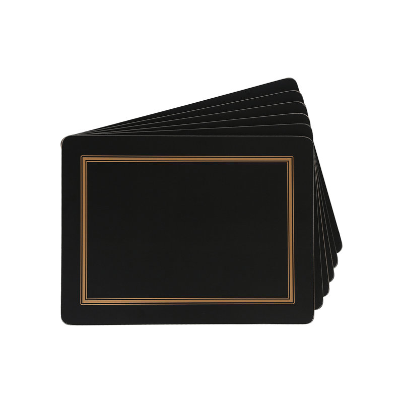 Portmeirion, Pimpernel, Placemats - Classic Black, Black