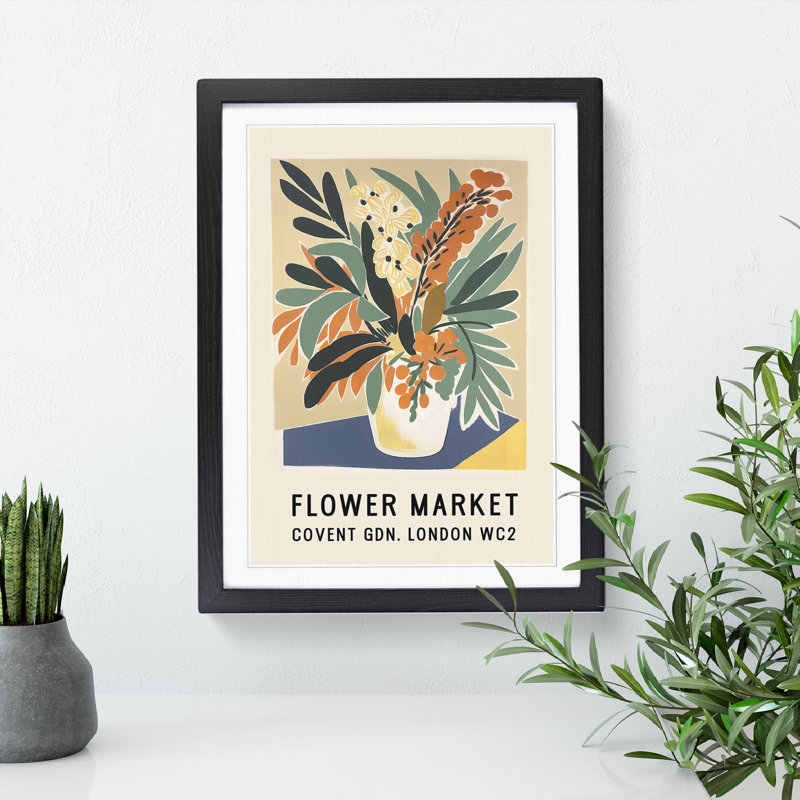 Covent Garden Flower Market Exhibition No.7 - Single Picture Frame Print on Wood, 46cm H x 34cm W x 2cm D