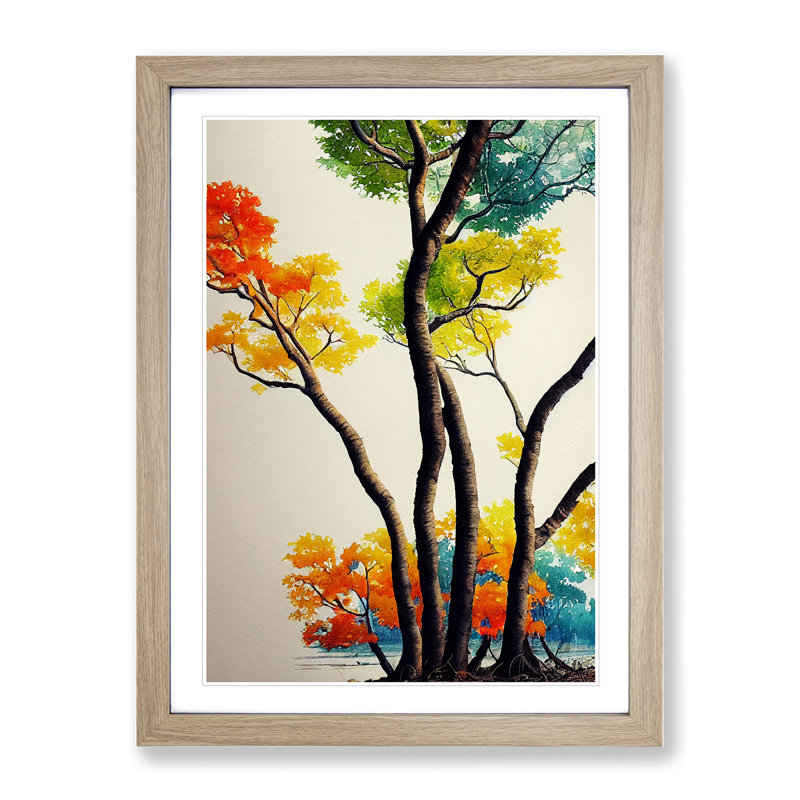 Intoxicating Tree - Single Picture Frame Print, 64cm H x 46cm W, Beige