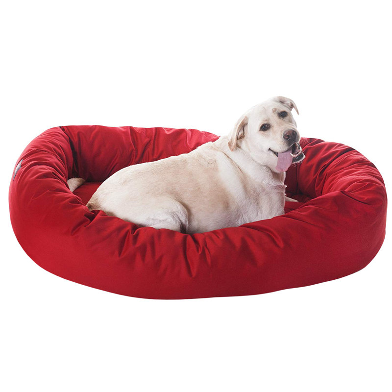 Lit ovale pour animal de compagnie, Grand ( l 29 po x P 40 po x H 9 po), Rouge