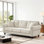 Canapé moderne 86 po en chenille 3 places avec accoudoirs roulés et garniture cloutée