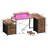Bernydette Reversible L Shaped Computer Desk with Fabric File Drawers, Corner Desk with RGB LED Lights & Power Outlets & Monitor Stand-1290481289