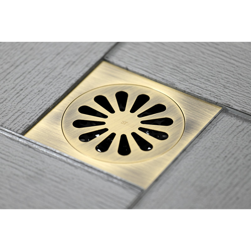 Drain de douche grille de cours d'eau, Laiton antique