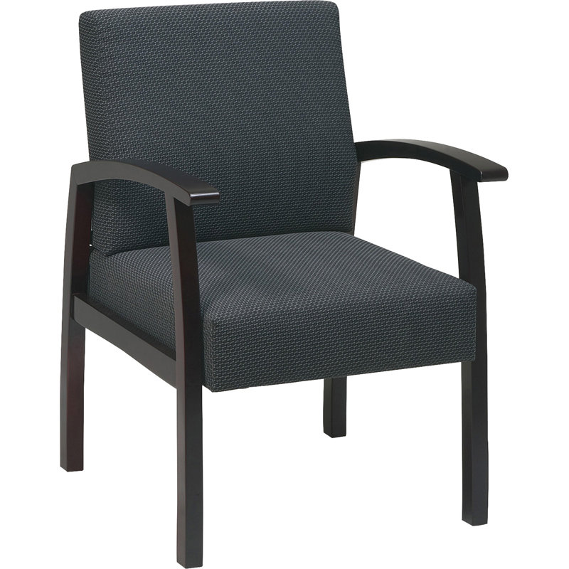 Chaise d'invité de luxe Sammie, Tissu, Anthracite, Acajou