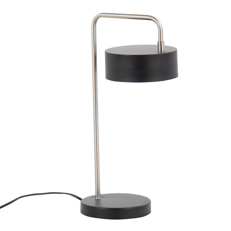 Lampe de table moderne en nickel et métal noir