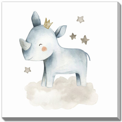 Rhino avec étoiles, art mural sur toile
