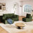 Living Room Sectional Couch, 108.3" Foam With Corduroy Upholstery, High Elastic Sponge, Freely Combined Fashionable Style-1344543524