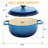 Cast iron 6QT cooking pot - Gradient blue - Includes two silicone gloves - Enamel pot