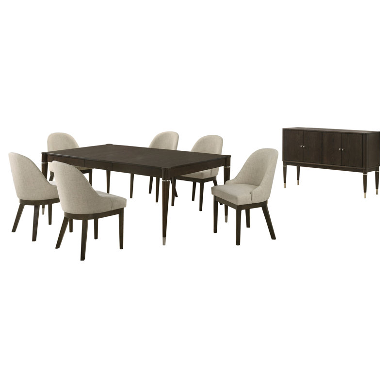 Ensemble repas 8 pièces avec buffet Cansler brun cendré