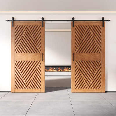 Portes de grange non assemblées et finies en forme de diamant 26 po x 84 po Homquer Early American