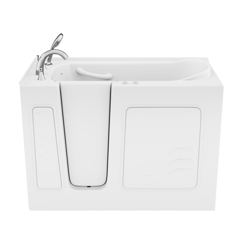 Captains Series 53'' x 26'' Fiberglass Bathtub with Faucet, Left