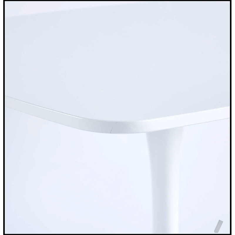 Table de salle à manger Mid-Century, H 28,74 po x L 42,12 po x l 42,12 po, Blanc