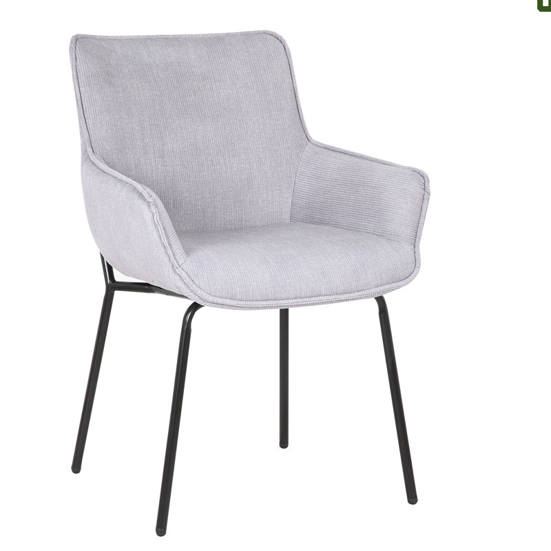 Chaise avec accoudoirs rembourrée Lizabeta, Gris