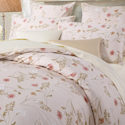 LISSTHER Luxury Elegant Floral Shabby Elegance Cotton Duvet Cover Set