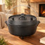Cocotte en fonte pré-assaisonnée avec couvercle de poêle