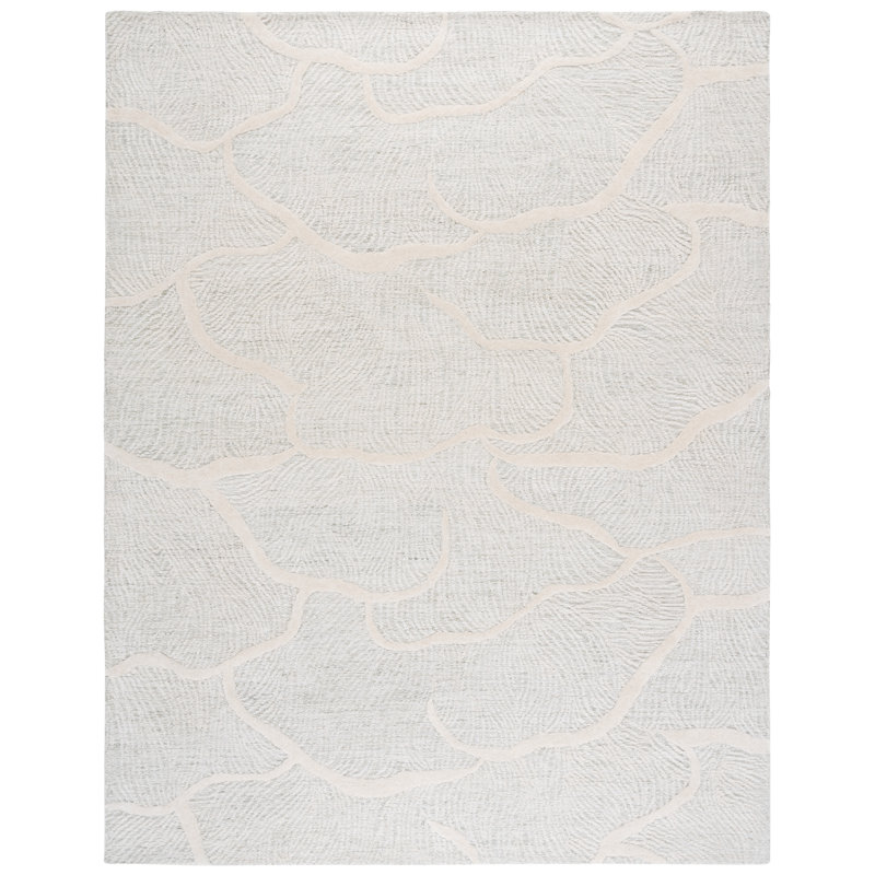 Tapis abstrait en laine touffeté à la main Arthav 402, Rectangulaire 8 pi x 10 pi