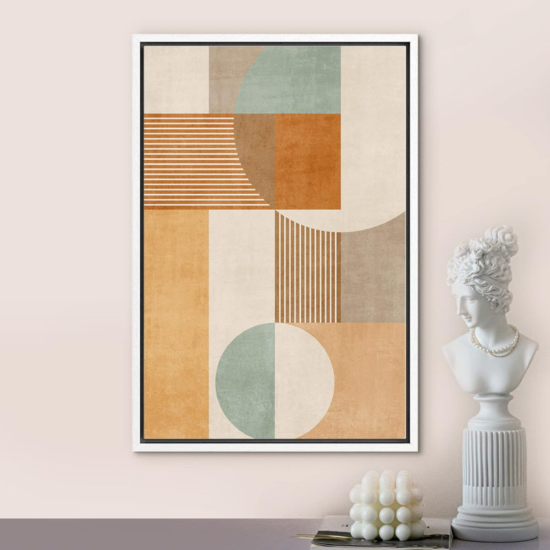 Forme Mid-Century Polygones Mid-Century, formes géométriques abstraites Boho, Blanc, H 36 po x l 24 po