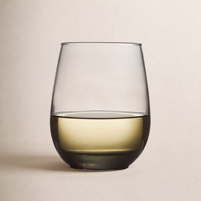 Libbey Classic Smoke All-Purpose Stemless Wine Glasses, 15.25-ounce, Set of 6