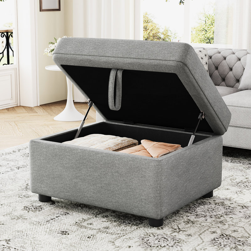 Gris 26,6 po pour le salon et la chambre à coucher, mobile avec assise cachée spacieuse en velours côtelé confortable