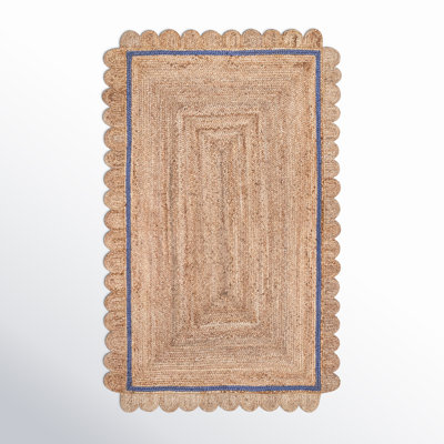 Damask Petals Braided Jute Area Rug