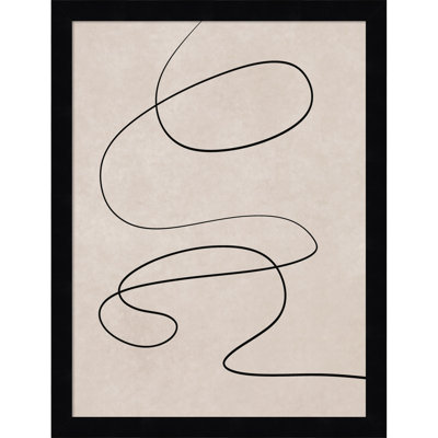 Black Line and Textured Beige Print