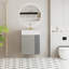 Meuble-lavabo mural de 21,6 pouces avec lavabo en céramique, porte à fermeture en douceur et tablette de rangement flottante pour les salles de bain modernes.-811074421